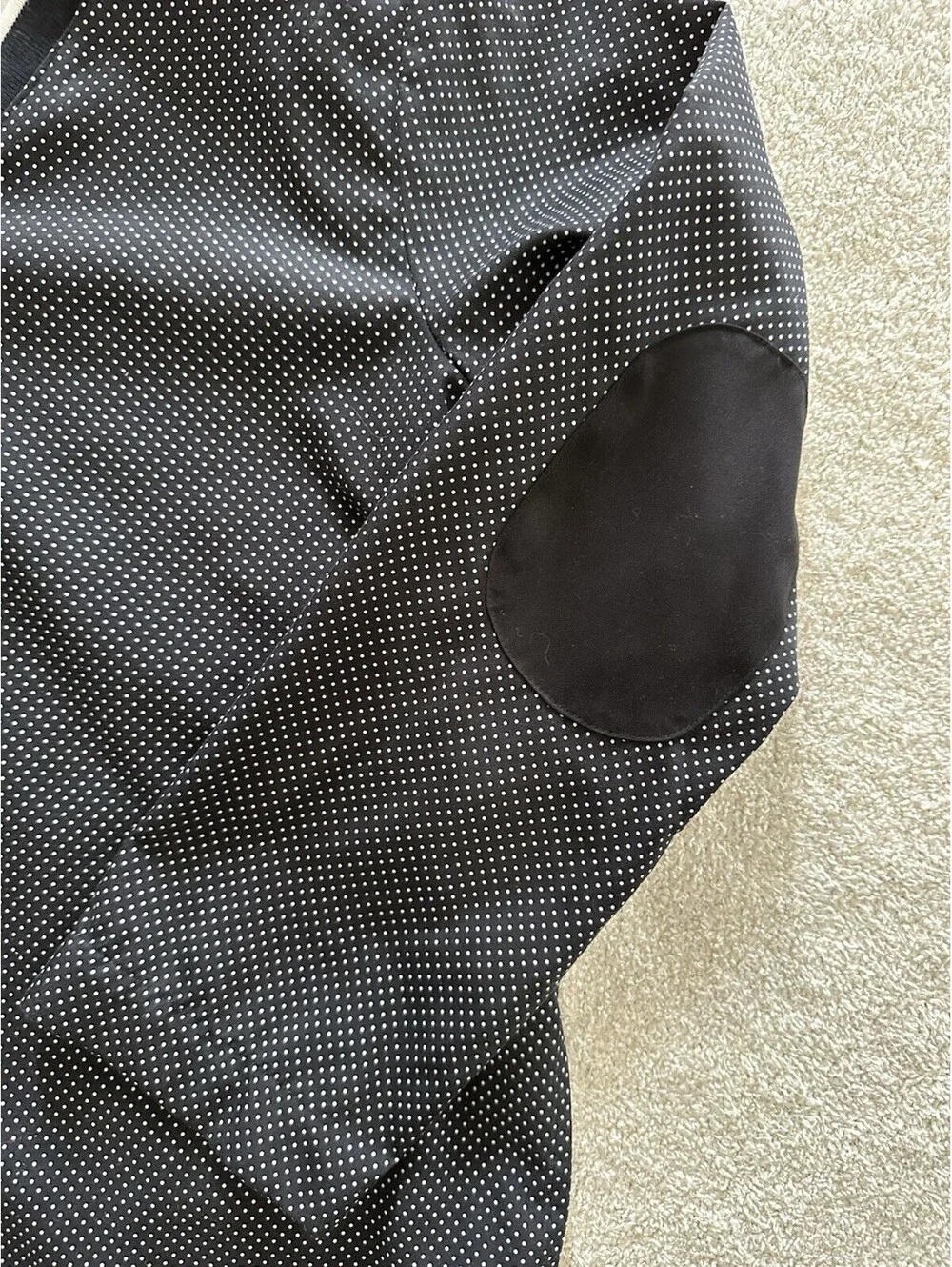 SAG Harbor V-Neck Knit Polka Dot Pullover Sweater Black White M